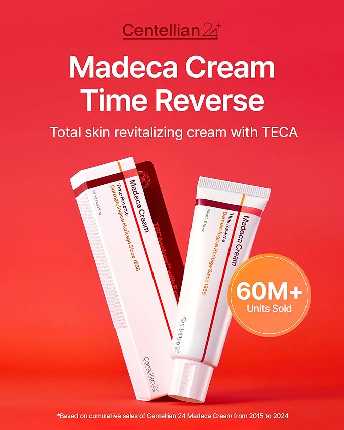 CENTELLIAN 24 Madeca Cream Time Reverse (Season7) (Time reverse (2ea), 1.69fl oz, Pack of 2) Advanced Fast-Absorbing & Nourishing Cream, Hydrates, Reduces Wrinkles, Korean Skin Care, Centella Asiatica
