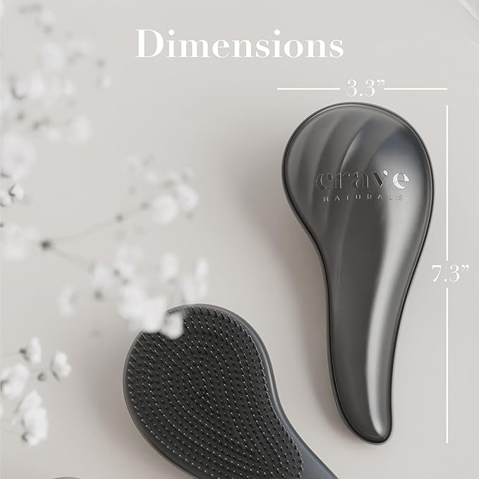 Crave Naturals Detangling Hair Brush Large Black – Glide Thru Hair Detangler Brush for Women, Kids & Toddlers – Gentle Scalp Care, No-Pain Tangle-Free Hairbrush for All Hair Types