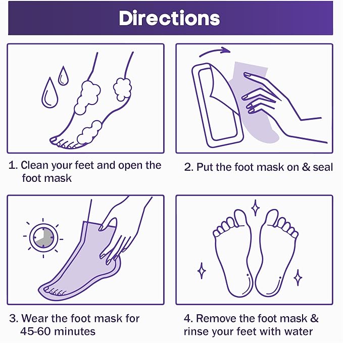 Foot Peeling Mask – Lavender Exfoliating Treatment Booties for Callus Removal & Renewal of Dry, Cracked Feet – Dermatologist-Inspired Moisturizing Spa Therapy for Men & Women (Lavender 2 Pairs)