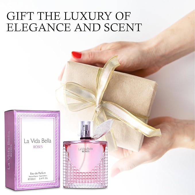 2PCS La Vida Bella Rose Perfume for Women Long Lasting Fragrance Eau de Parfum Floral & Sweet Women's Perfume Daily Used 3.4 Fluid Ounce(3 Pack)