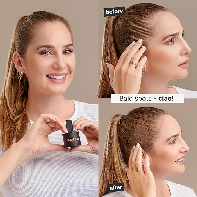 IMPERIO Root Touch Up Hair Powder for Concealing Hair Loss instantly - Hairline Powder for Women & Men - Water resistant Root Cover Up for Thinning Hair in Premium Hairdressing Quality (Light Blonde)