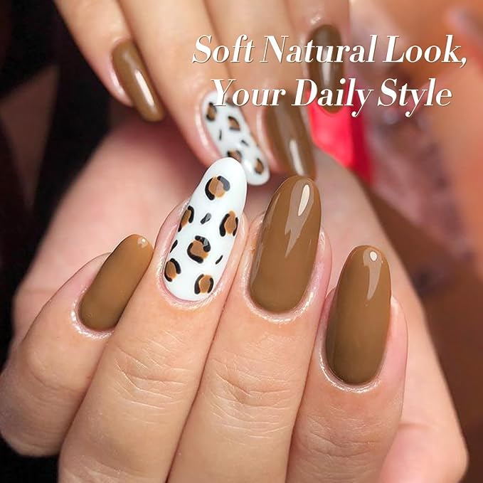 BORN PRETTY Brown Camel Gel Nail Polish Fall Winter Caramel Almond Brown Golor Gel Polish Soak Off Gel Polish Nail Art Design Manicure Salon DIY Home 15ML