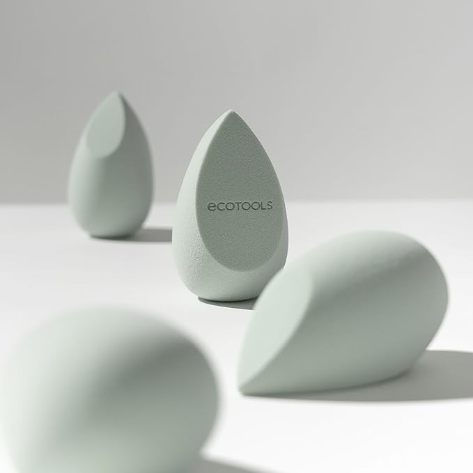 EcoTools Blurring Blender Makeup Sponge Duo, Makeup Blender Sponge For Blurred Skin, For Liquid & Cream Foundation, Cloud Coverage Memory Foam, Eco Friendly & Latex Free, Cruelty-Free & Vegan, 2 Count