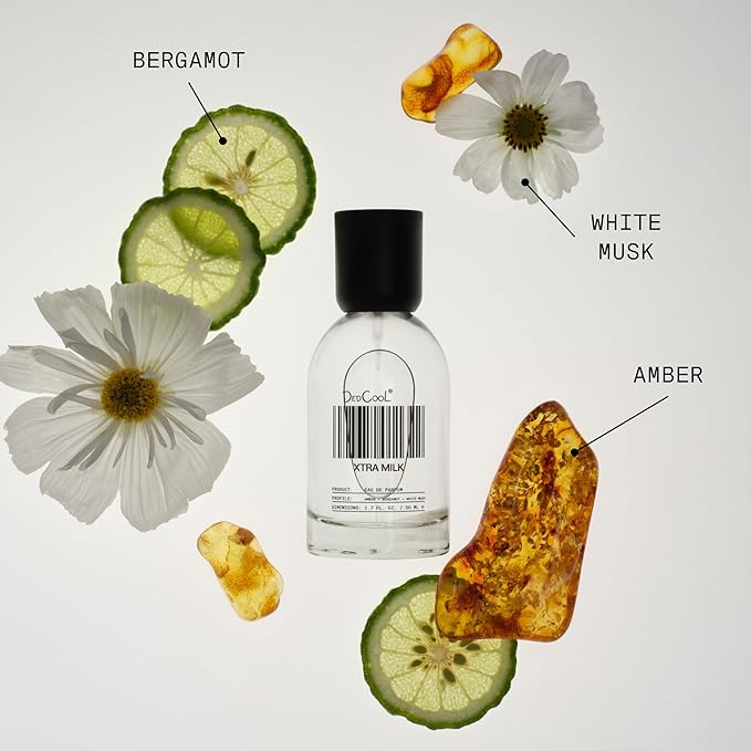 DedCool Eau de Parfum | Xtra Milk | Genderless Luxury Fragrance with Bergamot, White Musk & Amber | Non-Toxic, Vegan | Long Lasting Perfume for Men & Women | Clean, Sophisticated Aroma | 1.7 fl. oz.