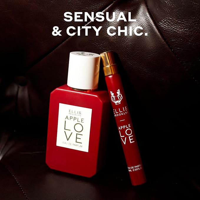 Ellis Brooklyn APPLE LOVE Eau De Parfum Gift Set- Perfume for Women, Amber Gourmand, Apple Scented, Vegan, Cruelty-Free, Sustainable Ingredients, Made in USA, 50ml and 10ml