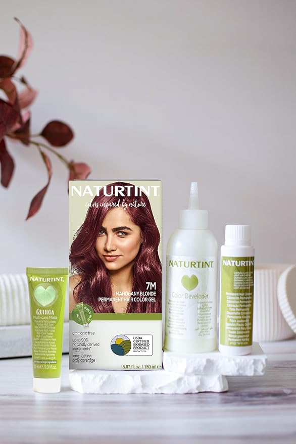 Naturtint 7M Mahogany Blonde Permanent Hair Color (Pack of 6), Ammonia Free, Vegan, Cruelty Free, up to 100% Gray Coverage, Long Lasting Results (Packaging may vary)