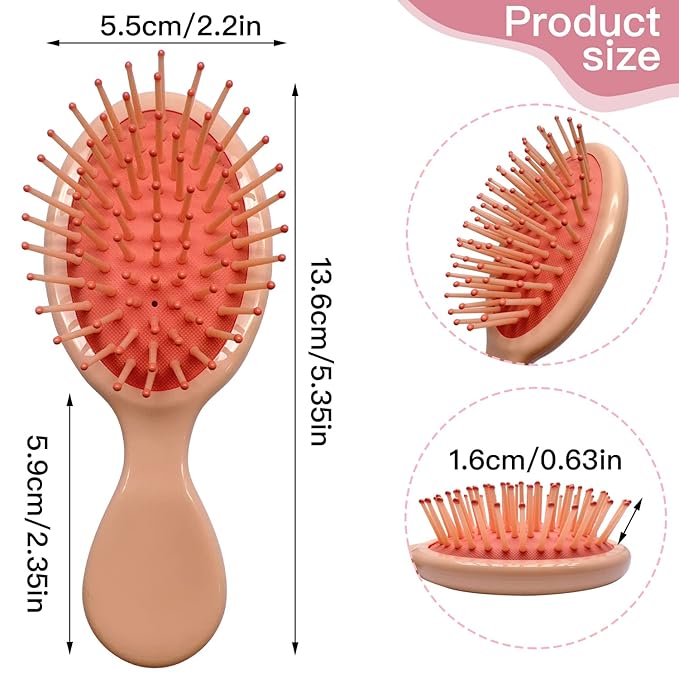 56 Pieces Mini Wet Hair Brush, Travel Detangling Brush, for Most Hair Types, with Ease Knots Without Tears or Breakage, Multicolor