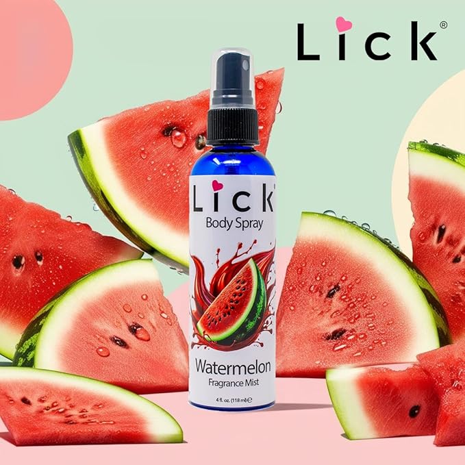 LICK Watermelon Scented Body Spray – Refreshing Summer Fruity Mist – 4 fl oz (117mL)