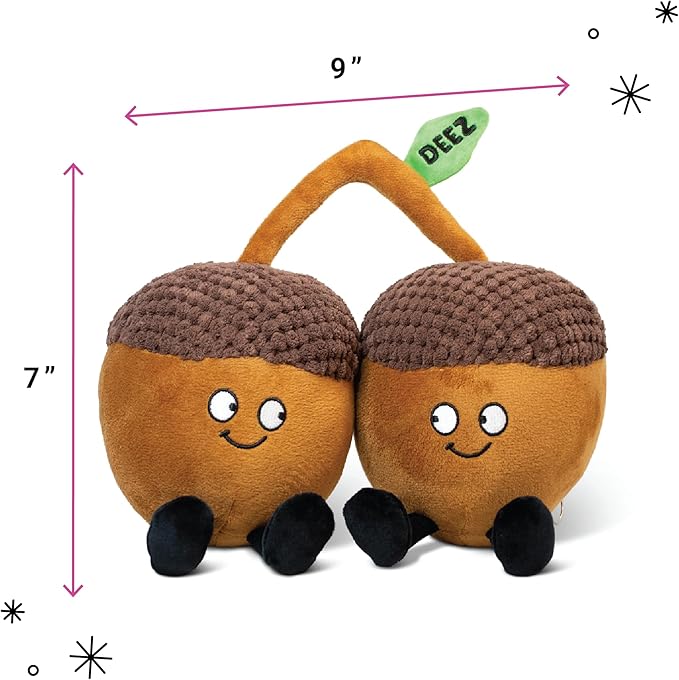 Punchkins Nut Plushie - Deez Nuts Cute Acron Plush, Funny & Sassy Food Plush Toy for Gifting