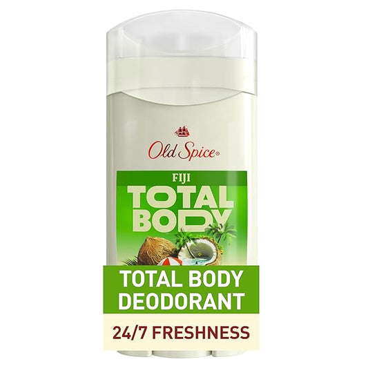 Old Spice Whole Body Deodorant Stick for Men, Aluminum Free, Fiji Scent, 24/7 Odor Protection, 24/7 Lasting Freshness, Dermatologist Tested, Gentle on Skin, Safe to Use All Over, 3.0 oz