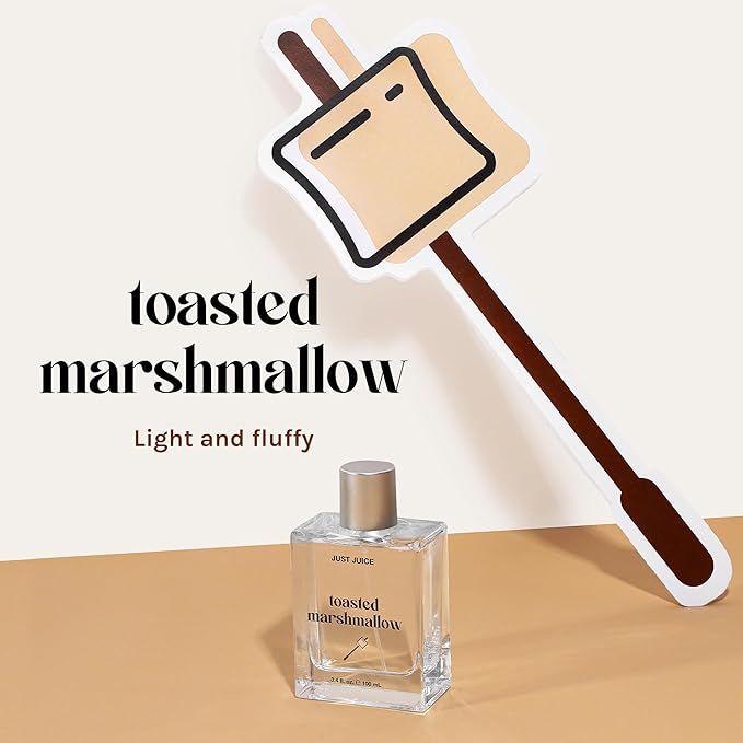 Just Juice Toasted Marshmallow - Vanilla Perfume for Women and Men - Gourmand Mini Travel Perfume with Caramel, Marshmallow, Amber Notes - 0.33 oz