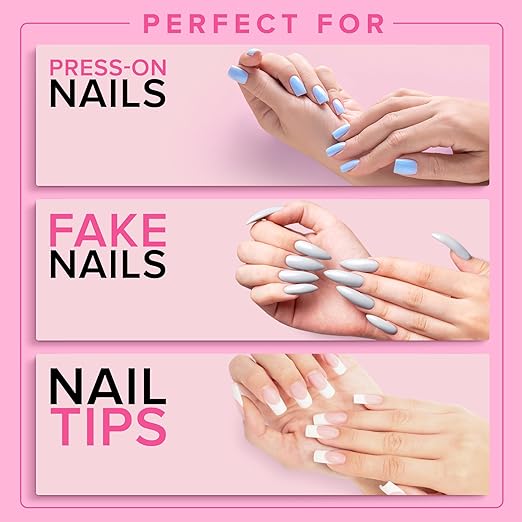 Super Strong Nail Glue for Press On Nails, Nail Tips & Acrylic Fake Nails (8ml) NYK1 NailBond Brush On Glue for Press Ons, Tips & Acrylics - Long Lasting, Maximum Strength, Mess-Free Application
