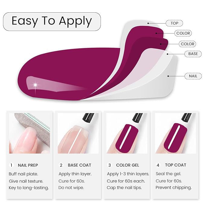 MAYCHAO 15ML Magenta Gel Nail Polish 1Pc Viva Magenta Gel Polish Soak Off UV LED Nail Polish Nail Art Starter Manicure Salon DIY at Home, 0.5 OZ