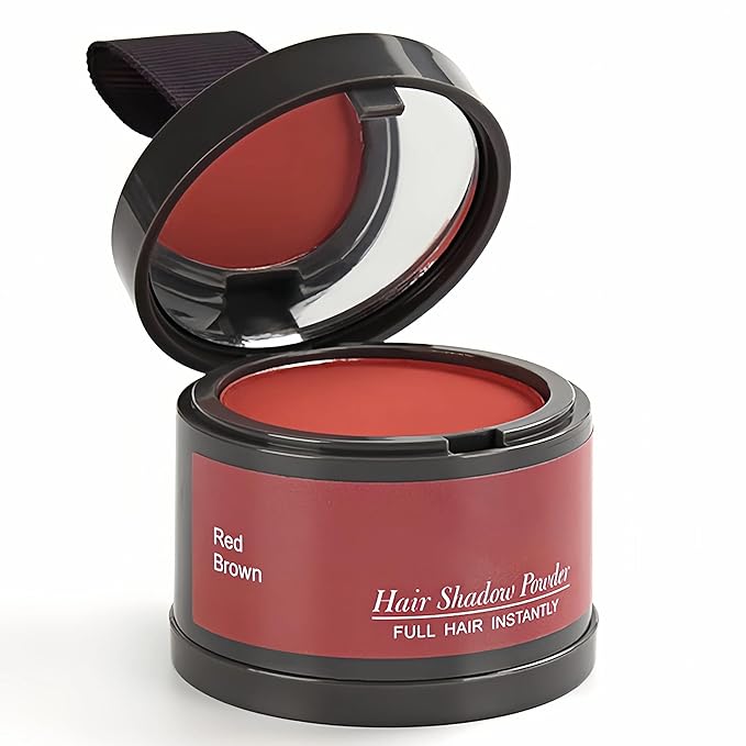 Hairline Powder (Red-Brown Bright) - Instantly Cover Gray Hair with Color Shadow, Touch-Up for Thin Hair 4g