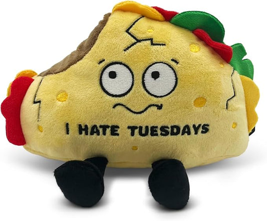 Punchkins Taco Plushie - I Hate Tuesdays Funny Plush, Gift for Taco Lovers, Cute Plush Toy for Gifting