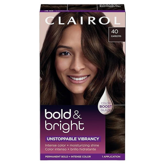 Clairol Bold & Bright Permanent Hair Dye, 40 Cafecito Hair Color, Pack of 1