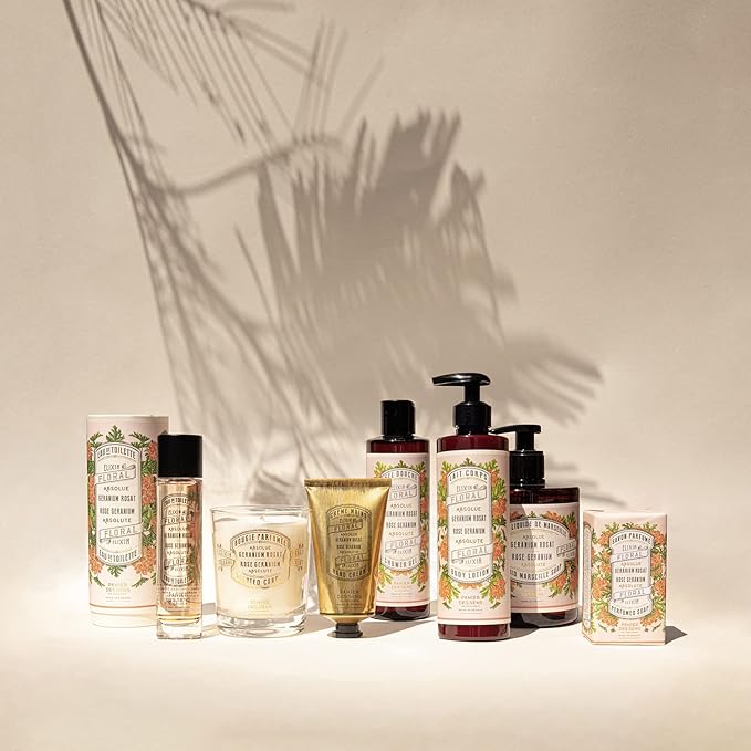 Panier des Sens - Small Hand Cream for Dry Cracked Hands – Rose Geranium Mini Hand Lotion for Dry Skin - With Sweet Almond and Olive Oil - Hand Care 97% Natural Ingredients - Travel Size 1 floz