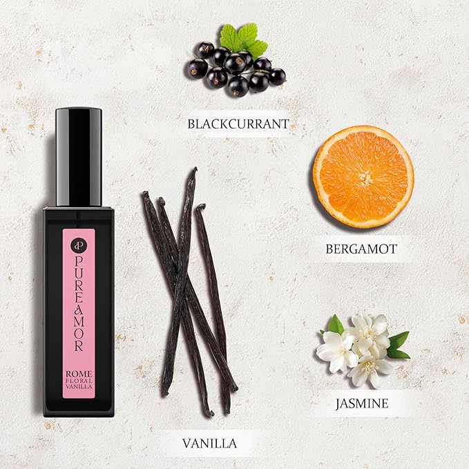 ROMAN Blossom Vanilla Perfume for Women, Cozy Floral Jasmine & Sweet Vanilla Fragrance, Long Lasting Extrait de Parfum, Advanced Fragrance Travel Size 0.7 oz/20ml Perfume Spray