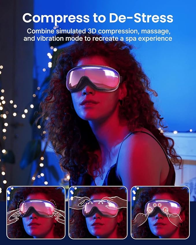 RENPHO Eyeris 1 Eye Massager with Heat, Christmas Birthday Gifts for Women Men Mom Dad Her Him, FSA Eligible HSA Eye Mask for Migraine, Smart Sleep Mask for Dry Eyes Relax, Reduce Strain