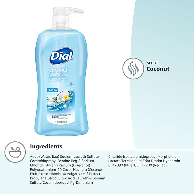 Dial Body Wash, Refresh & Renew Coconut Water, 32 fl oz