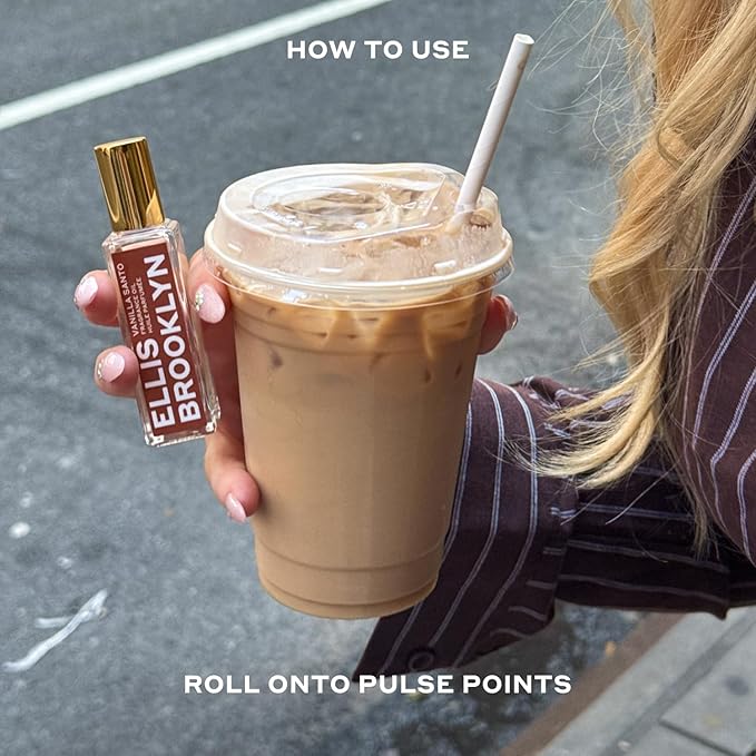 Ellis Brooklyn VANILLA SANTO Perfume Oil Roll-On for Women – Sensual Grown-Up Vanilla Fragrance – Woody & Smoky Perfume with Palo Santo, Cedarwood & Myrrh – Travel-Friendly Rollerball, 15ml