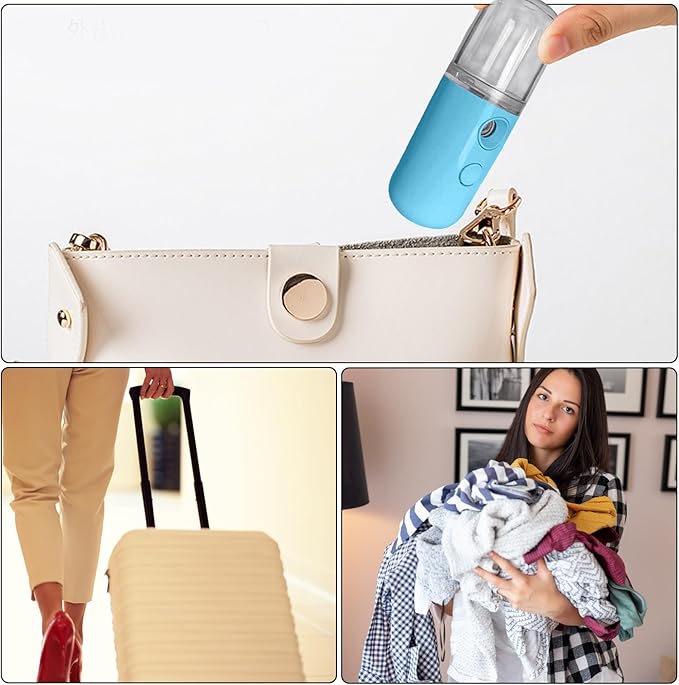 Face Mister, Handheld Humidifier, Pocket Mist Spray Machine, Nano Facial Steamer, with 30ml Water Tank, USB Rechargeable, for Women Girl Home Bedroom Use