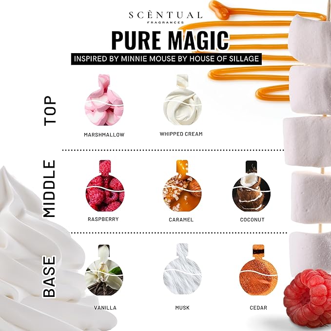 Ultra-Concentrated Hair & Body Perfume Mist, Long Lasting Women's Fragrance, Gourmand Perfumes for Women, Vegan and Cruelty Free (Pure Magic)