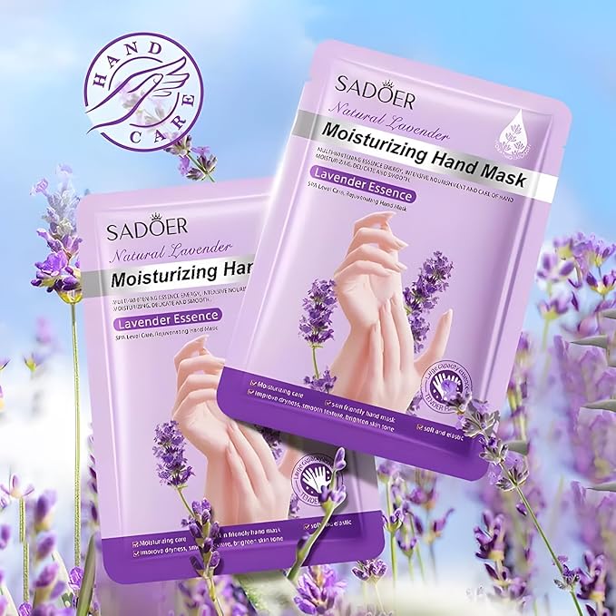 Chicwe 30 Pairs of Hand Masks Moisturizing Glove, Hydrating Hand Masks for Dry Peeling Hands, Exfoliating Collagen Gloves for Smooth Hands (Lavender)