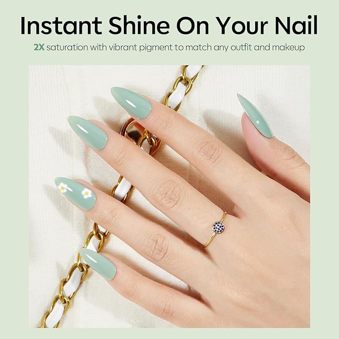 modelones Green Gel Nail Polish Sage Green Christmas Ge; Polish Soak Off Led Nail Art Gel Manicure Salon DIY Gifts for Women 15 ML