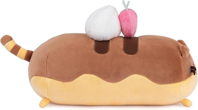 GUND Pusheen Éclair Squisheen Plush, Stuffed Animal for Ages 8 and Up, Brown/Yellow, 11”