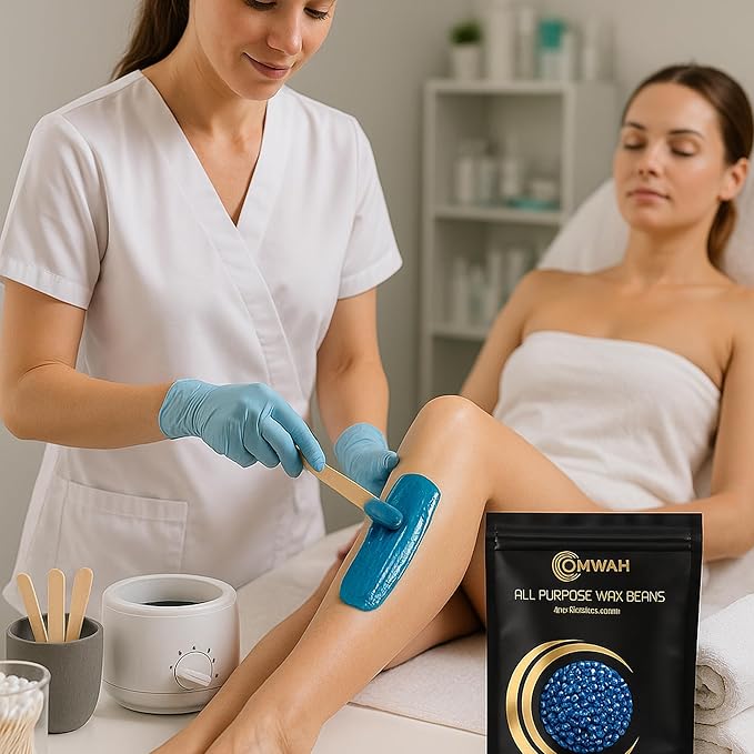 OMWAH Hard Wax Beads for Hair Removal, Brazilian Wax Beads, Natural Beeswax for all Skin type- Bikini, Face, Body & Armpits, Professional & Home Use, All-Purpose Wax Beans, Sea Breeze Scent, 1lb Bag