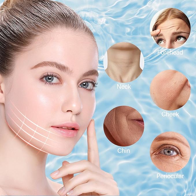 Neck&Face Massager with 7 Colors-Multi-Functional Skincare Tool,Home Beauty Device for Wrinkles&Relaxation,Facial Massager(White)