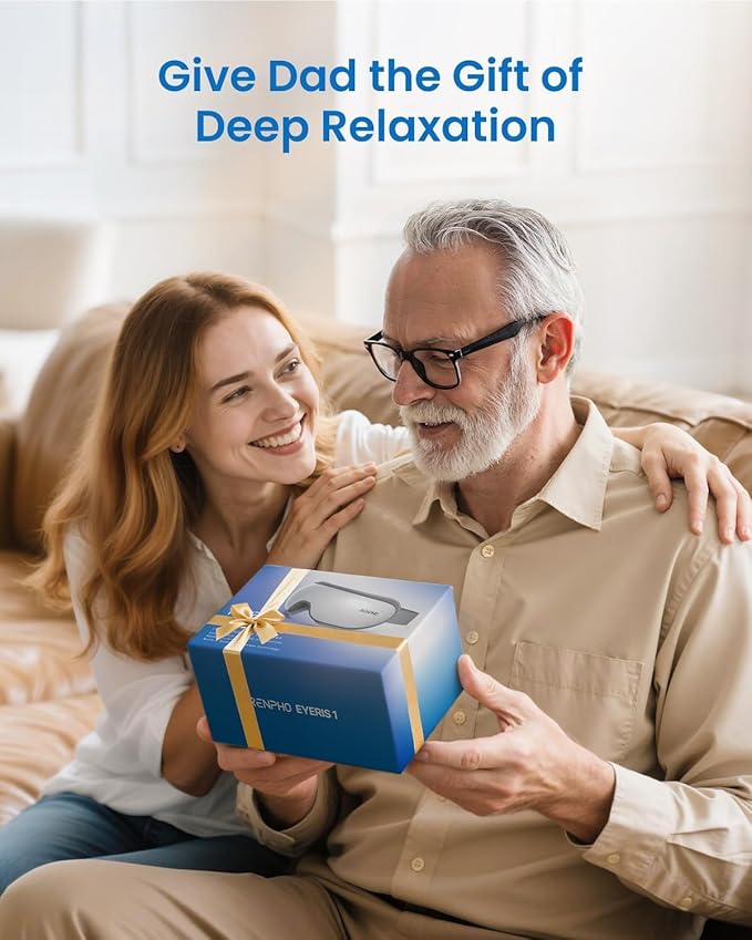 RENPHO Eyeris 1 Eye Massager with Heat, Christmas Birthday Gifts for Women Men Mom Dad Her Him, FSA Eligible HSA Eye Mask for Migraine, Smart Sleep Mask for Dry Eyes Relax, Reduce Strain
