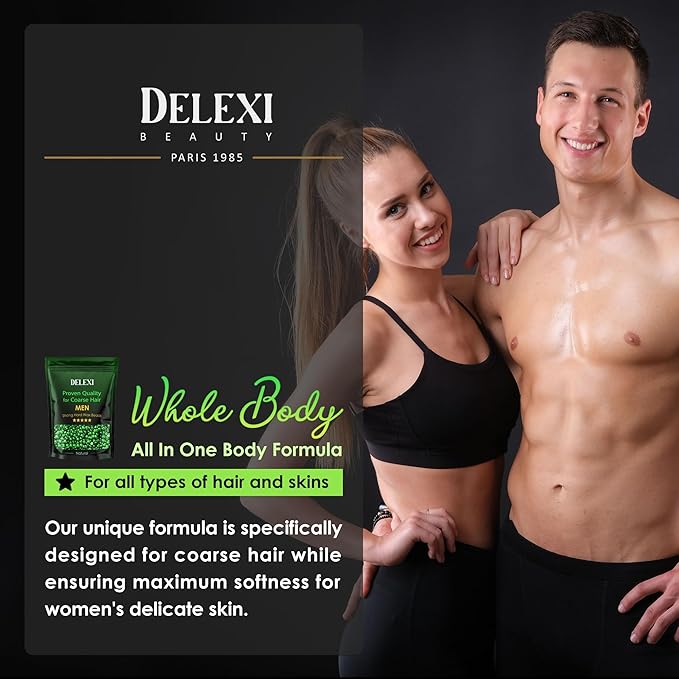 All-in-One Waxing Kit for Men – Complete Hard Wax Kit for Hair Removal, Body & Face, Home Waxing Warmer for Brazilian & Bikini, Includes Wax Pot, Wax Machine & Accessories