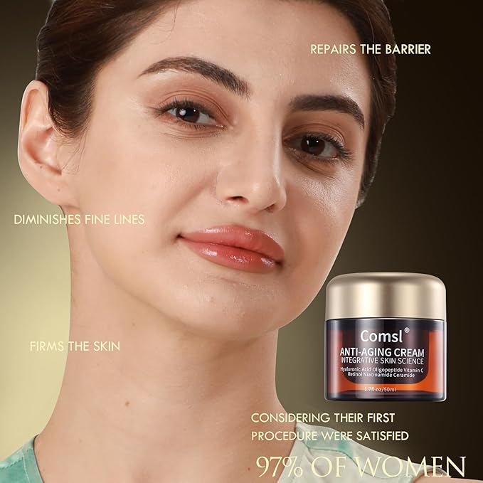 US-Made With 30% Active Ingredients,SGS Certified, Retinol Vitamin C Niacinamide, Ceramide,Oligopeptides,Anti-Aging Face Moisturizer for Face, Firming Skin Care,Neck & Upper Chest -1.7 fl.oz