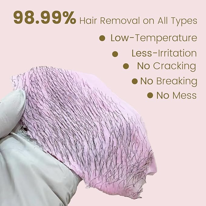 Wax Beads for Hair Removal, Auperwel 2.5lb Hard Wax Beads for Sensitive Skin with 20 Sticks, Waxing Beans for Brazilian, Bikini, Eyebrow Waxing, Painless Refill Pearl Beads for Wax Warmers Kit (Rose)