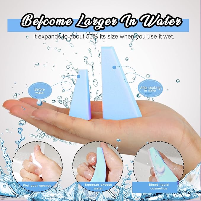 Teenitor 48 Pieces Cosmetic Makeup Sponges Wedges Beauty Blender Sponges, Small Triangle Makeup Sponge Wedges, Non-Latex Cosmetic Puff, Wedge Beauty Sponge Disposable Makeup Applicator
