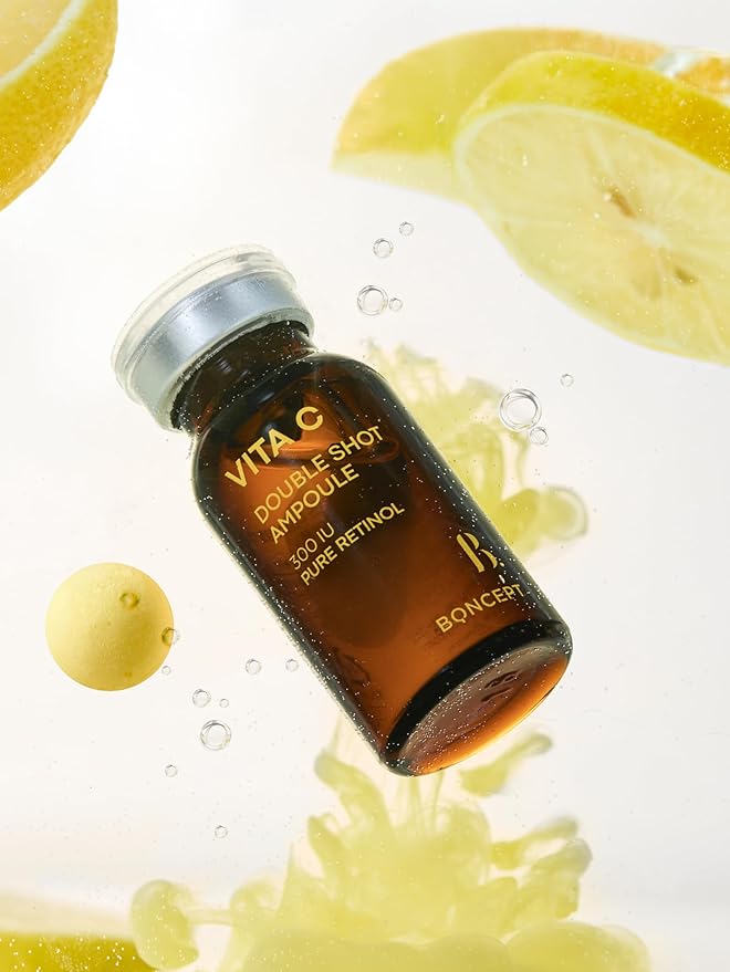 Vita C Capsule Double Shot Ampoule Kit-Korean Serum for Dark Spots Uneven Skin Tone, Pure Vita C 3% + Retinol 300 IU + Niacinamide, K-beauty, 10ml, 0.33 fl. oz.