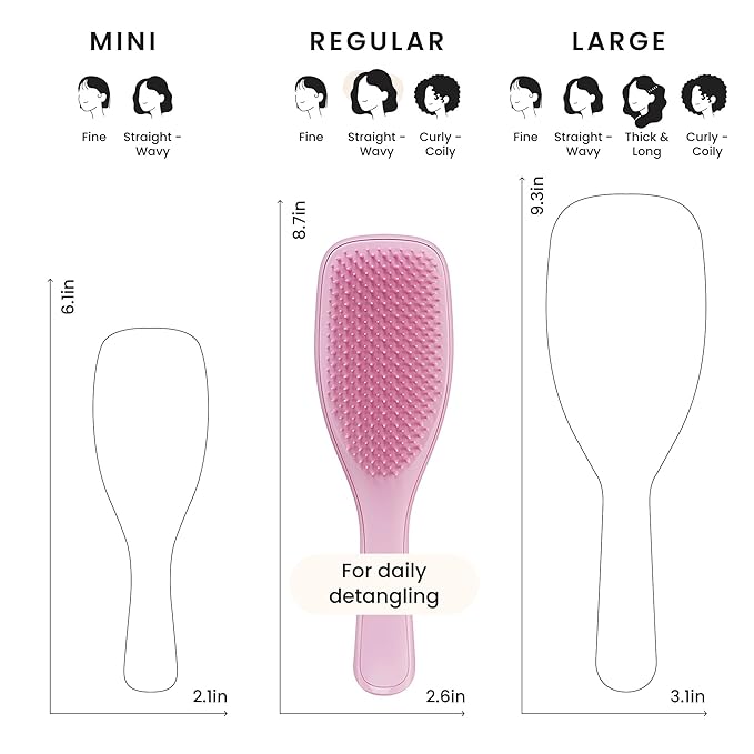 Tangle Teezer Ultimate Detangler Brush for Wet & Dry Hair, Eliminates Knots & Reduces Breakage for All Hair Types, Amazon Exclusive Rosebud
