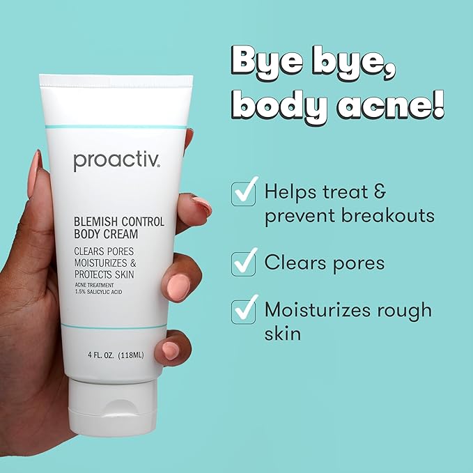 Proactiv Blemish Control Body Cream - Exfoliating Salicylic Acid Clears Breakouts. Formulated for Acne-prone Skin, 4 fl oz
