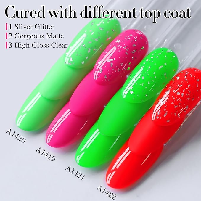 Double Rhythm 15ML Gel Nail Polish Pure Sheer Same Color Same Bottle Soak Off Gel Polish Art Manicure Salon DIY at Home for Women (Neon Red-A1422)