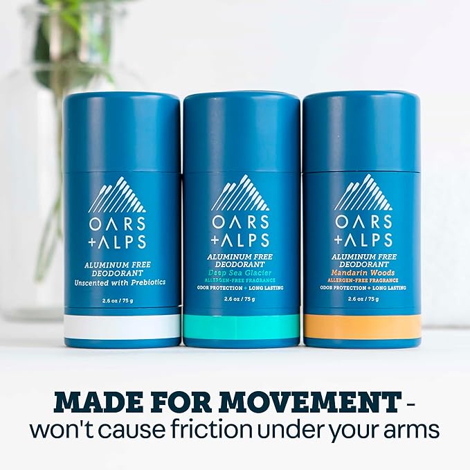 Oars + Alps Deodorant for Men & Women, Aluminum Free Deodorant for Men, Dermatologist Tested, Clean Ingredients, Non Toxic, Vegan, Long Lasting, Variety Pack, 3pk, 2.6oz