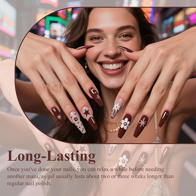 Artdone Gel Nail Polish Hema-free Solid Color Dark Brown For All Seasons Neutral Soak Off LED Lamp Needed For Manicure Nail Art