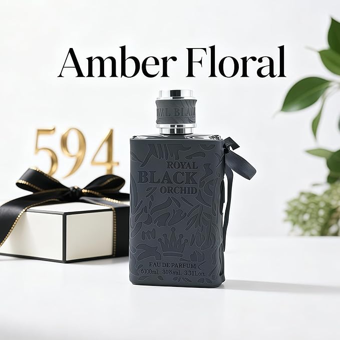 Royal Black Orchid Long-Lasting Cologne for Men | Fresh Citrus & Woody Scent | Eau de Toilette 100ml Spray | Day to Night Fragrance