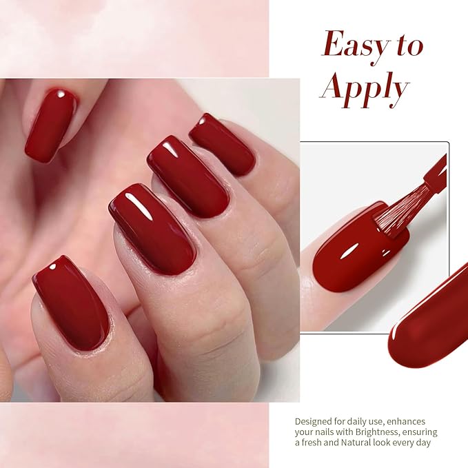 Born Pretty Dark Red Gel Nail Polish Fall Winter Burgundy Wine Red Nail Art Design Manicure Salon DIY at Home 15ml