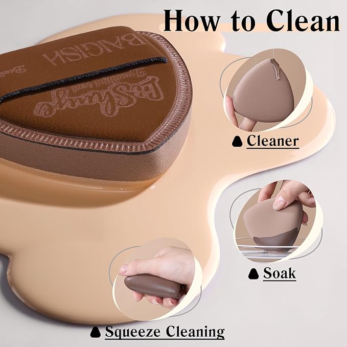 Makeup Sponge Set For Foundation Concealer, Triangle Powder Puff Soft Sponges Blender, Latex Free Blender Sponge For Liquid, Cream, and Powder Seamless & Flawless Makeup (Maillard 4 Set)