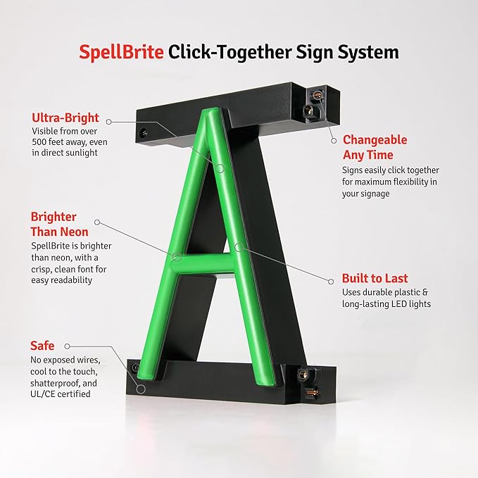 SpellBrite MANICURES Sign | Nail Salon-Related Sign with Neon Look, Green LED Light Source | 33.9" x 6.3"