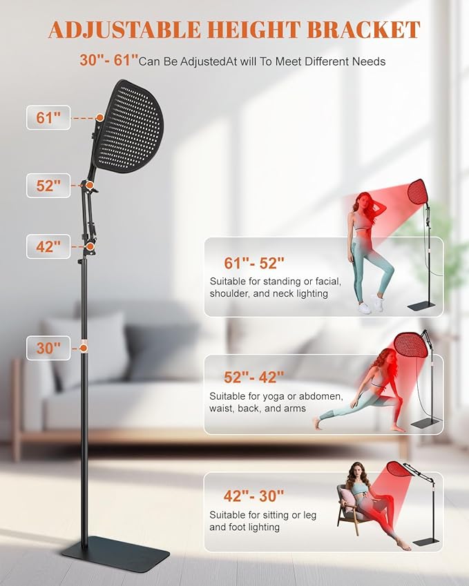 Red Light Therapy for Face Body, 50W 2-in-1 Infrared LED Light Therapy with 660nm & 850nm Near Redlight Device Large Panel with Wireless Remote Stand Timer