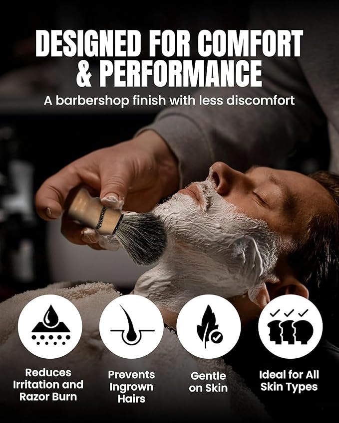 Gentleman Jon Complete Shaving Brush Kit – Old Fashion Shaving Kit for Men, Includes Shave Brush, Bowl, Soap & Stand, Vintage Wet Shave Mug, Barber-Style 4-Piece Gift Set, Men's Barber Accessories