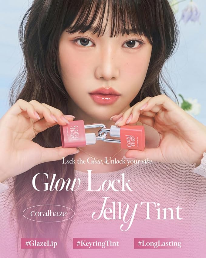 CORLAHAZE Glow Lock Jelly Tint 109 Heavy 4g, Hydrating Jelly Glow Lip Stain, Glass-Like Shine Lip Gloss, Long-Lasting Color, Moisturizing Lip Enhancer, Collectible Lock-Shaped Design, Korean Makeup